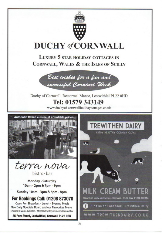 2013 Lostwithiel Carnival Programme Page 36